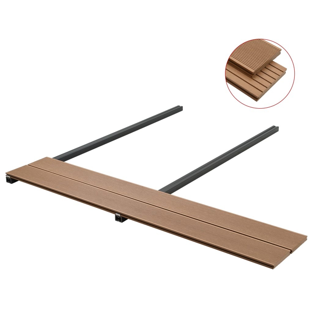 WPC Solid Decking Boards with Accessories 25 m² 4 m Teak